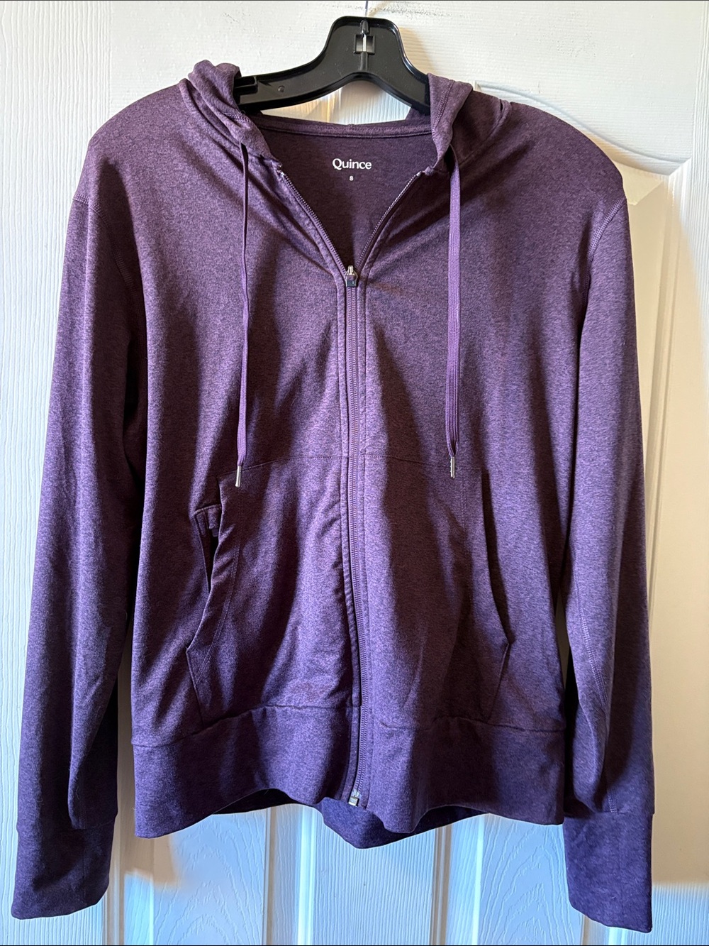 Quince Flowknit Full Zip Hoodie Heathered Deep Orchid Purple size S